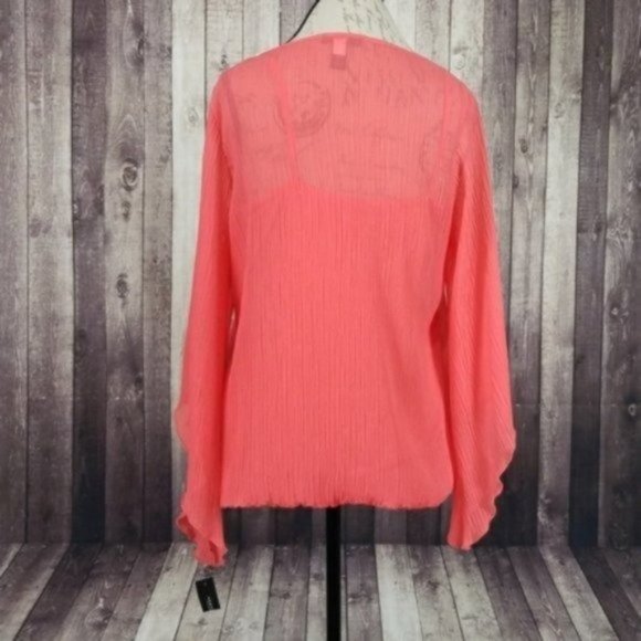 Alfani Chiffon Pleated Blouse in Tropical Reef NWT - Picture 4 of 8